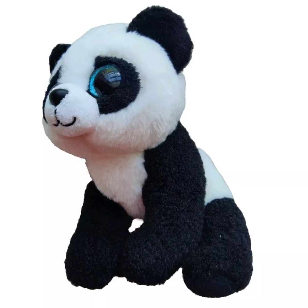 TY Beanie Boo MING Plush Panda Bear VelveTy 6" Stuffed Animal Toy Glitter